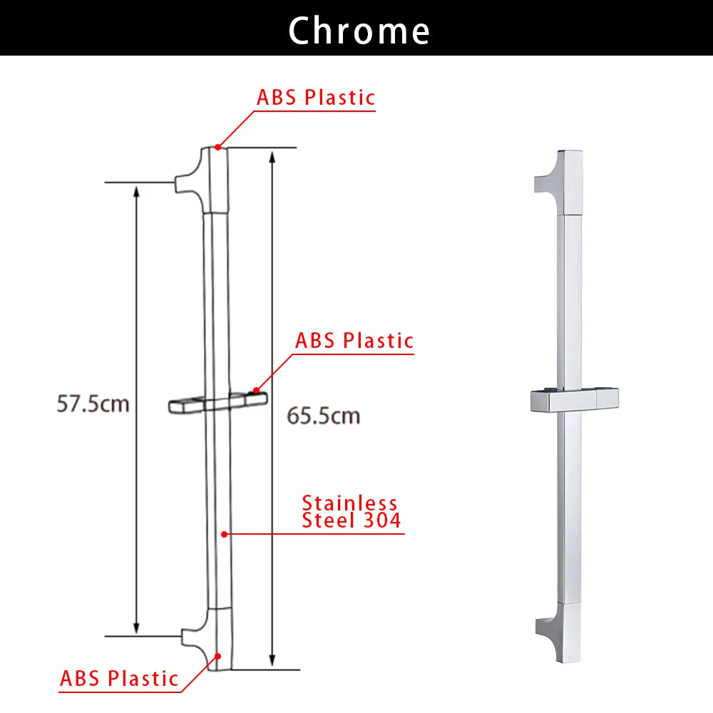 Wall Mounted Adjustable Slide Shower Bar Bathroom Shower