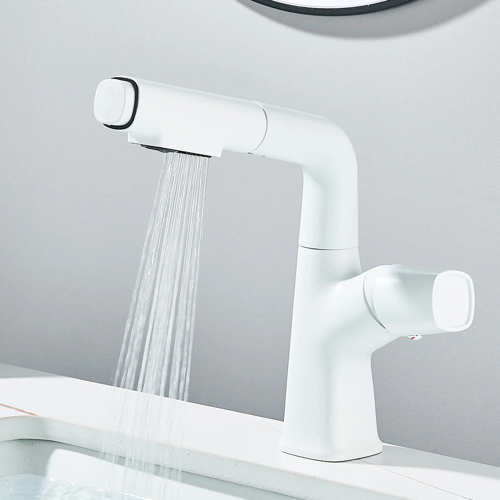 Bathroom Sink Faucet Lift Up Down Stream Sprayer