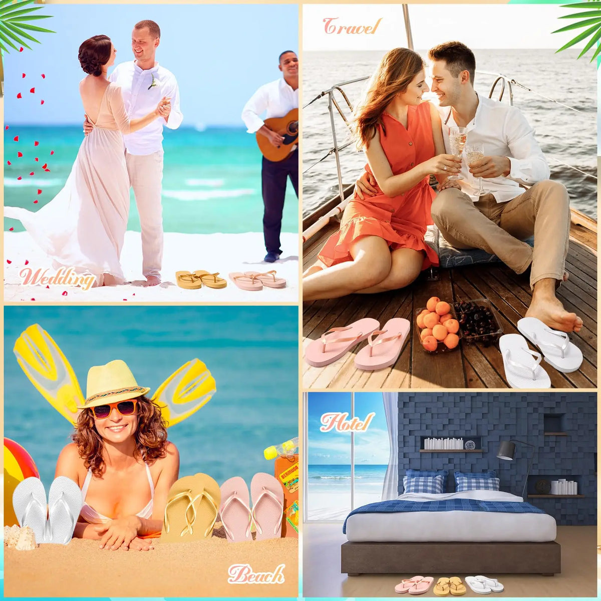 24/36 Pairs Wedding Flip Flops Guests Soft Wedding