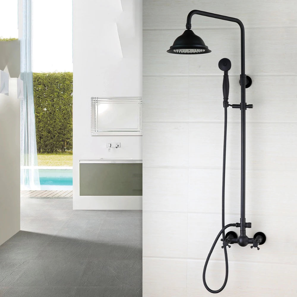 Kemaidi Bathroom Black Shower Wall Mounted Rainfall Shower