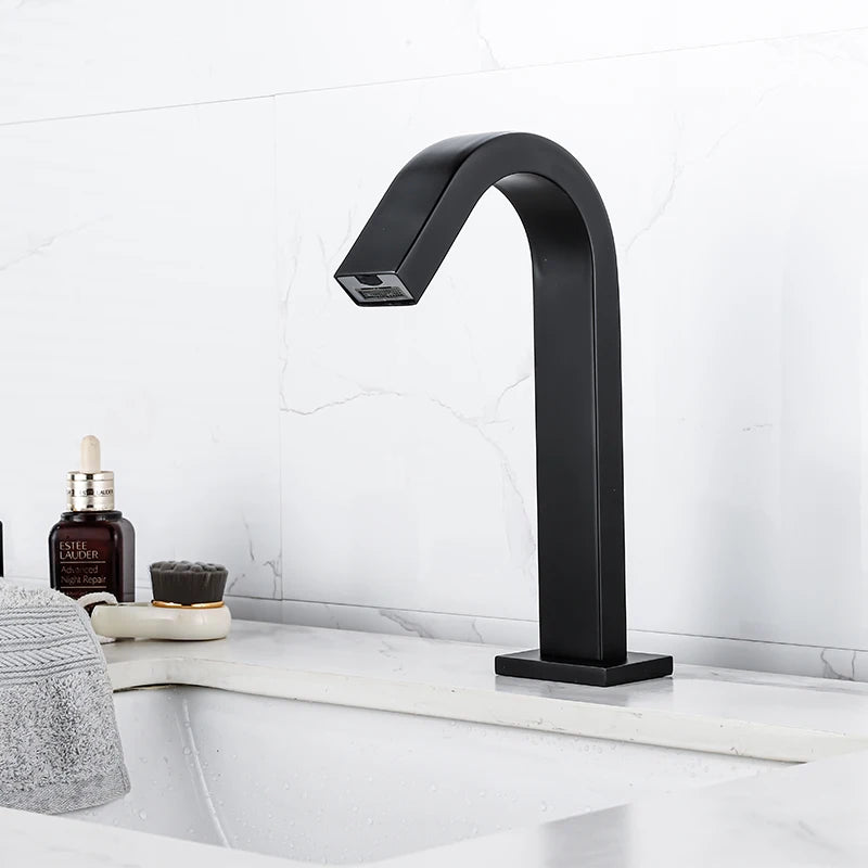 Oxg Black/Chrome Smart Sensor Basin Faucet Automatic Sensor