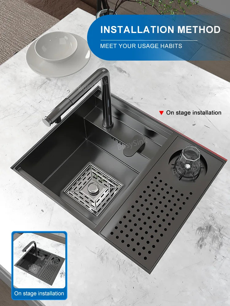 Hidden Sink Stainless Steel Sinks Bar Small Slot