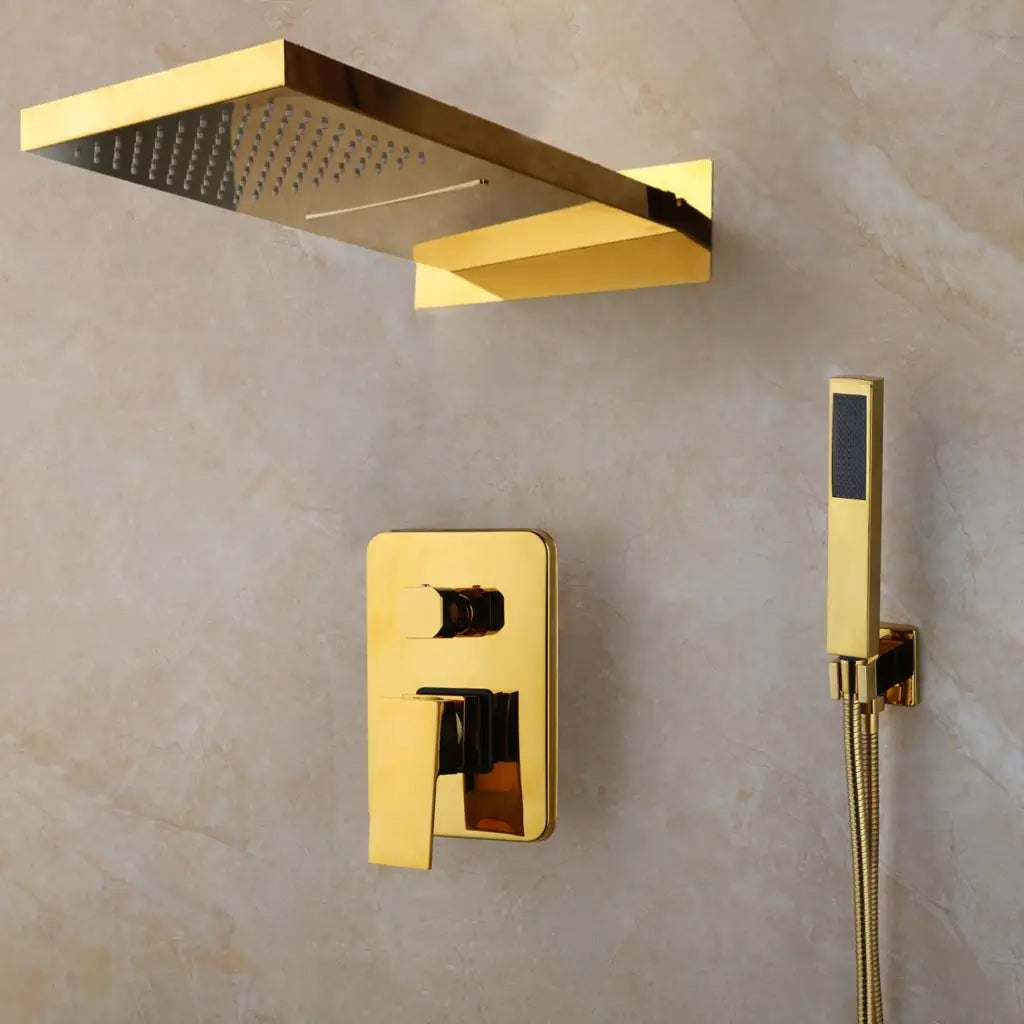 Kemaidi Matte Black Shower Faucet Rectangular Dual-Function