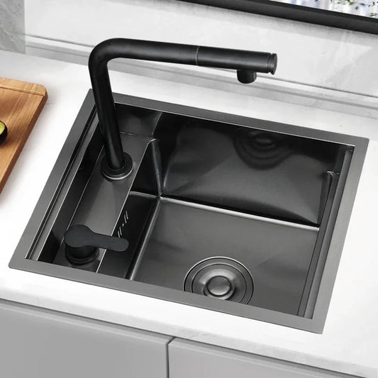 Nano Hidden Bar Sink Black Folding Faucet Mini