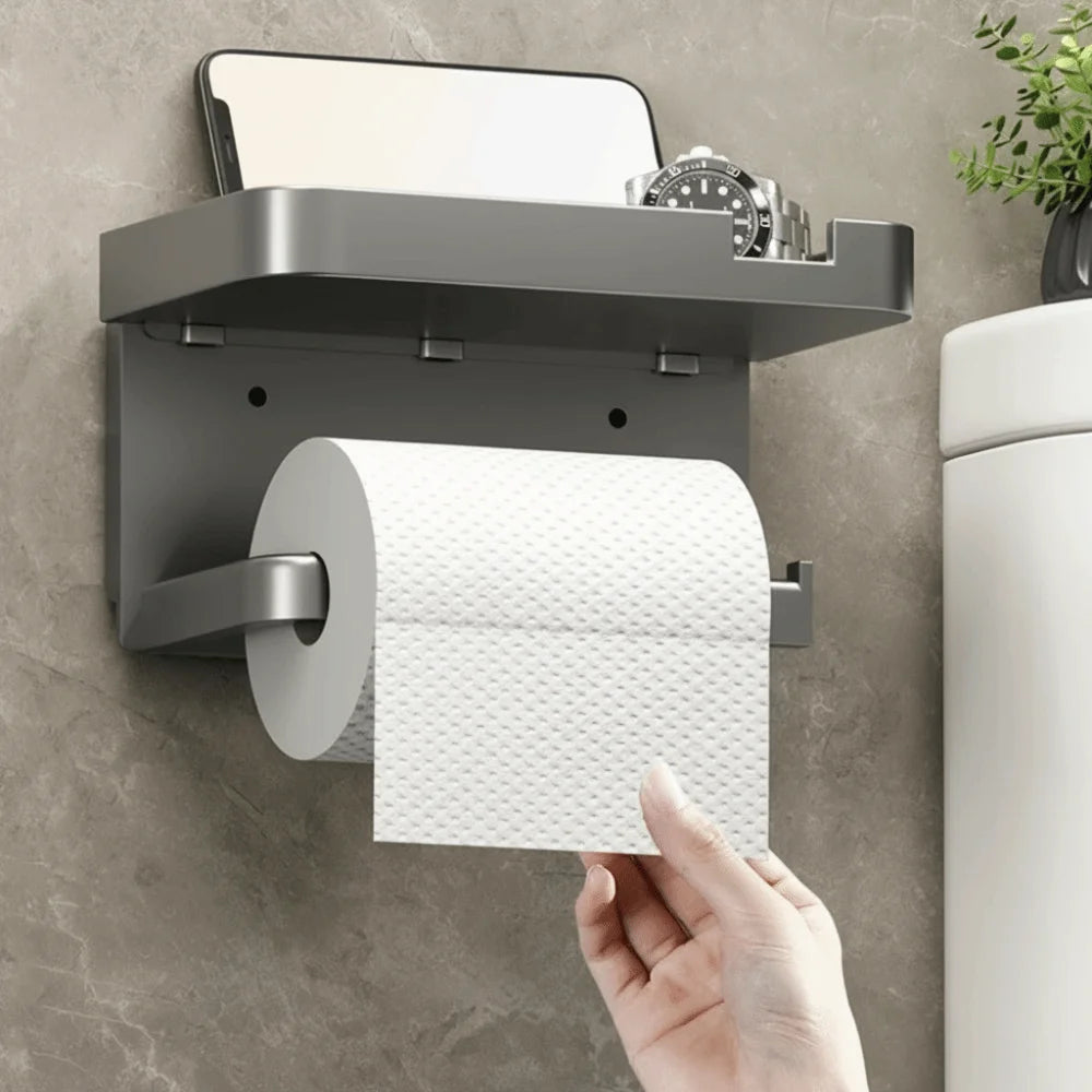Plastic Toilet Paper Holder Wall Mounted No Drilling