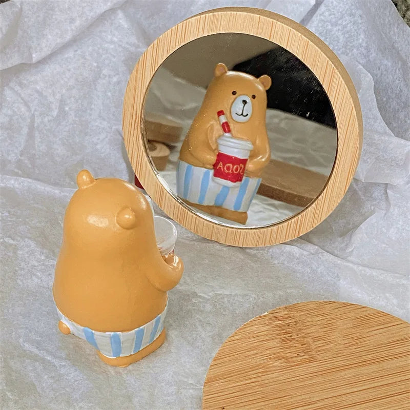 2cm Pure Wood Makeup Mirror Functional Wood Stylish