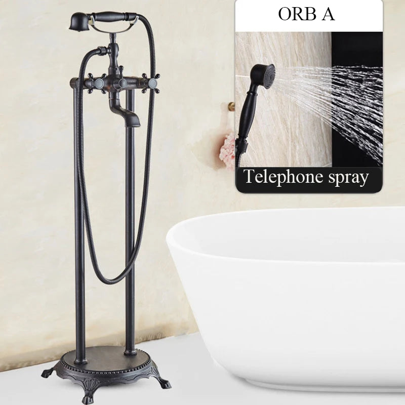 Brass Bathroom Faucet Bathtub Faucets 360 Rotation Floor