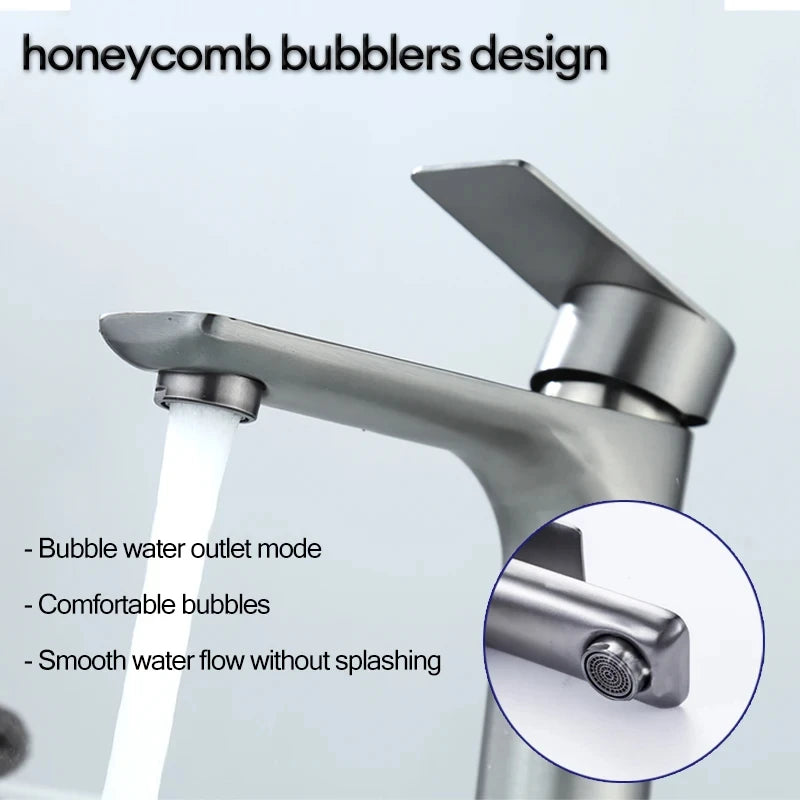 Brushed/Gray Bathroom Sink Faucet Cold Mixer Faucet Countertop