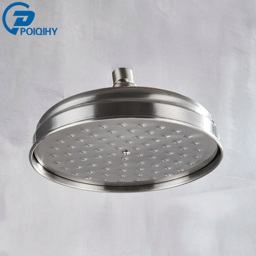 Poiqihy Brass Golden Rainfall Shower Head Shower Faucet