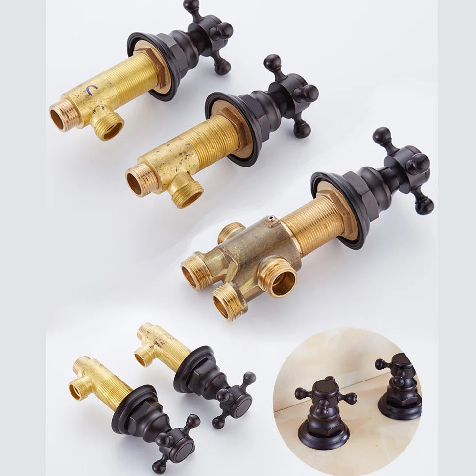 Bakala Black Cold Water Brass Switch Valve Bathtub