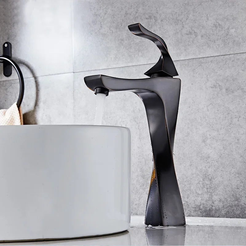 Design Basin Faucet Black Chrome Bathroom Sink Faucet