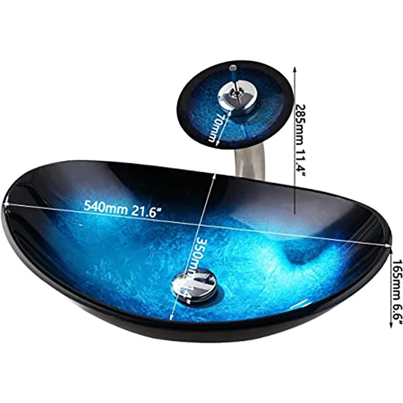 Kemaidi Bathroom Sink Countertop Basin Bowl Faucet Washroom