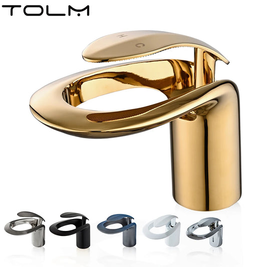 Tolm Waterfall Basin Faucet Water Tap Chrome Bathroom