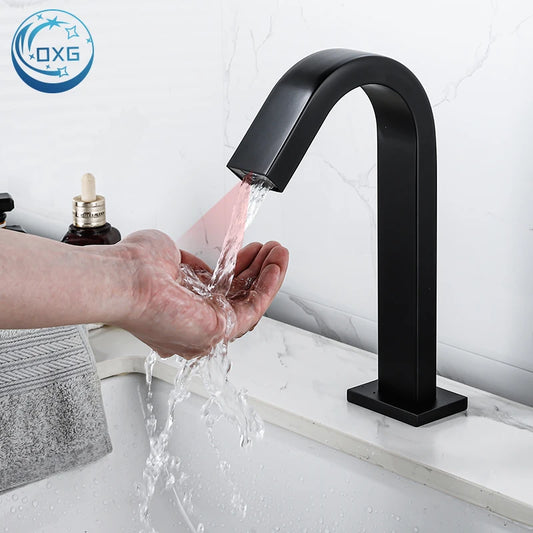 Oxg Black/Chrome Smart Sensor Basin Faucet Automatic Sensor