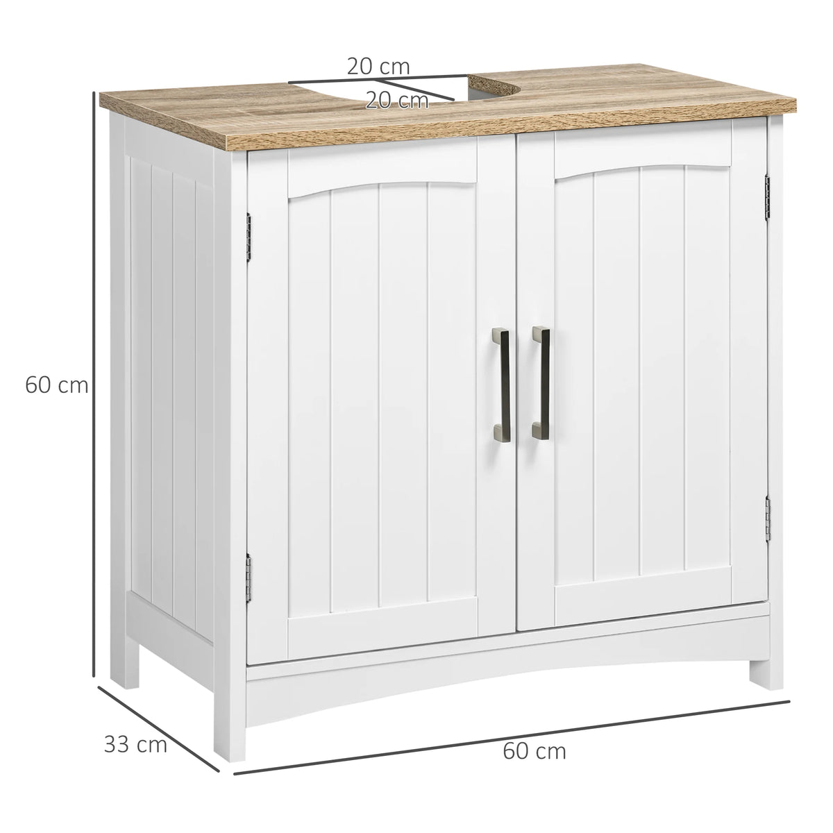 Kleankin Under Sink Cabinet Wooden Bathroom Floor Cabinet