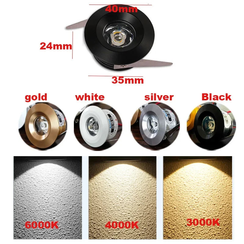 4/10pcs 35mm Cut 1w Led Recessed Cabinet Mini