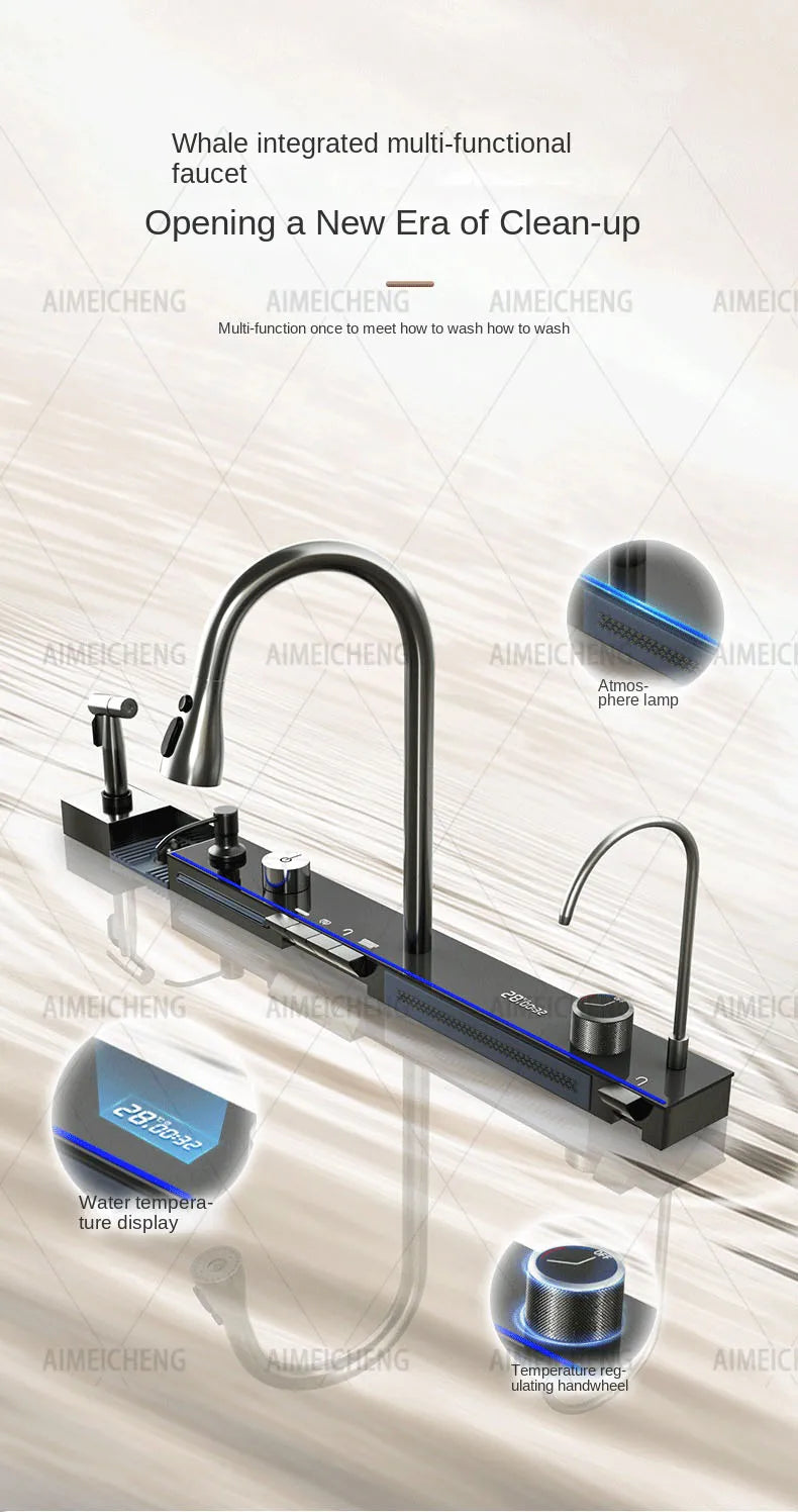 Stainless Steel Waterfall Sink Embossed Large Slot Vegetable