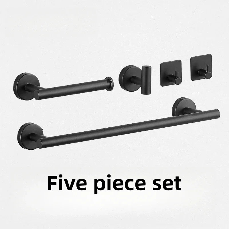 Wall Mount Black Bathroom Stainless Steel Towel Rack