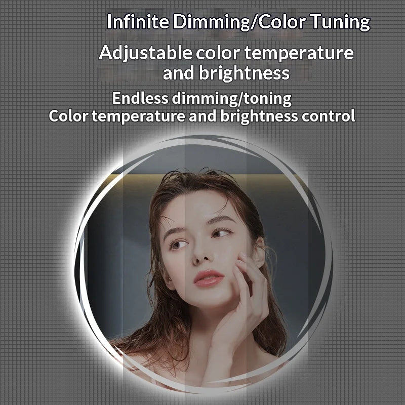 Bathroom Mirror 70 Cm Round Anti-Fog Led Bathroom