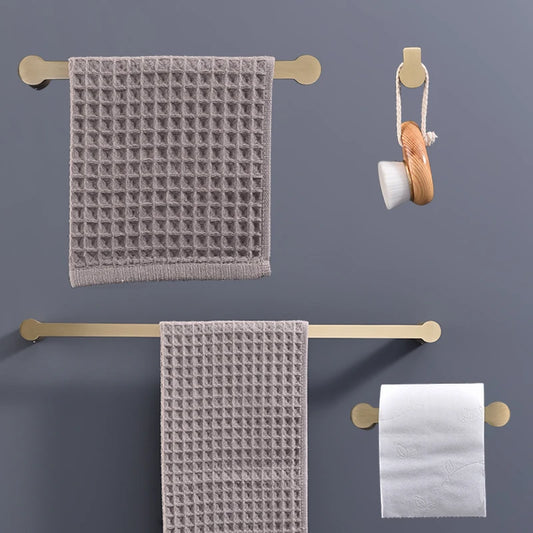 Brushed Gold Bathroom High Quality Brass Knurled Towel