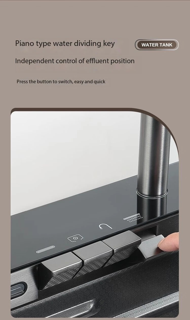 0mm Double Waterfall Sink Embossed Stainless Steel Sink
