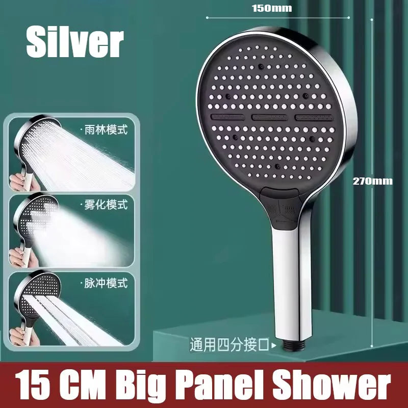 135mm Big Panel Supercharge Waterfall Shower Head Modes