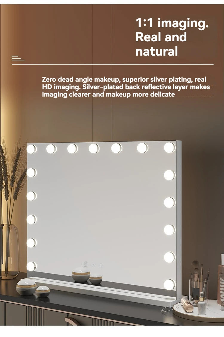 European Square Mirror Hollywood Makeup Mirror Light Bulb