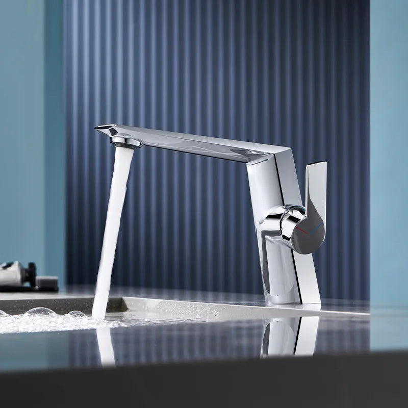 Brass Main Sink Faucet White Bathroom Cold Sink