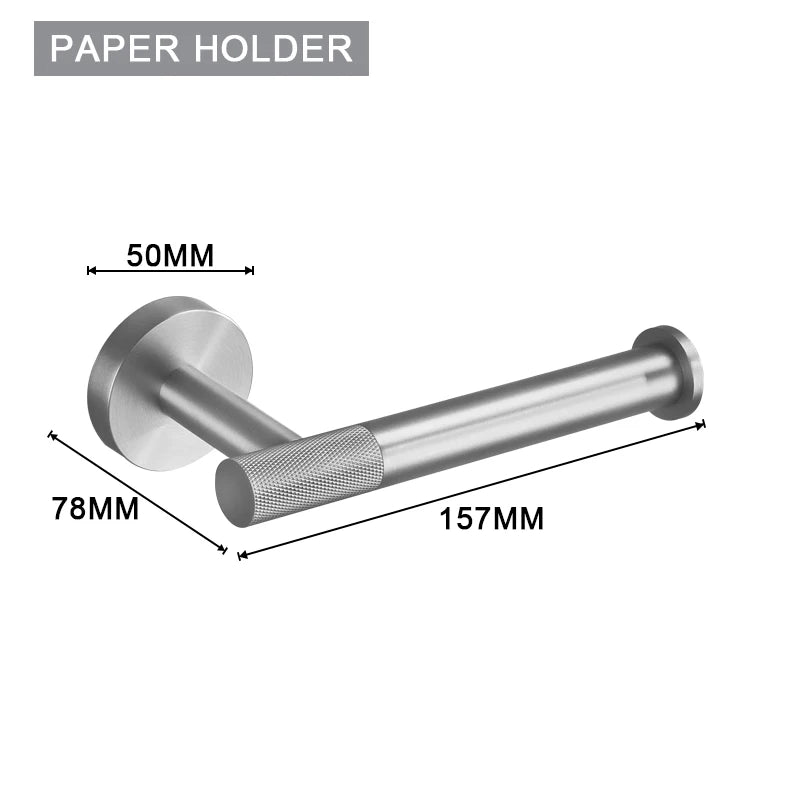 Brushed Nickel Bathroom Wall Mount Bath Shelf Robe