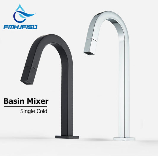 Fmhjfisd Basin Sink Faucet Black/Chrome Deck Mount Cold