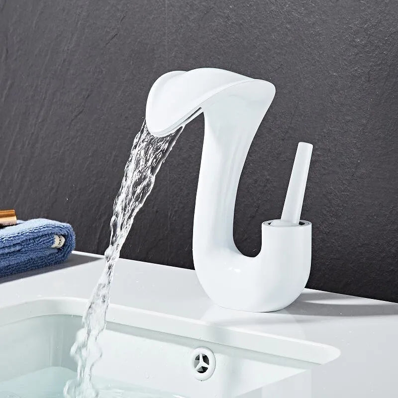 Tuqiu Black Bathroom Faucet Brass Gold Basin Faucet