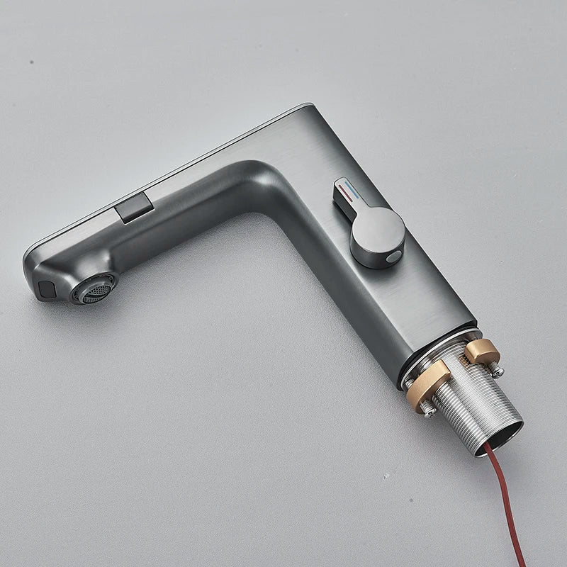 Luxury Silver Gray Smart Lcd Daul Sensor Bathroom