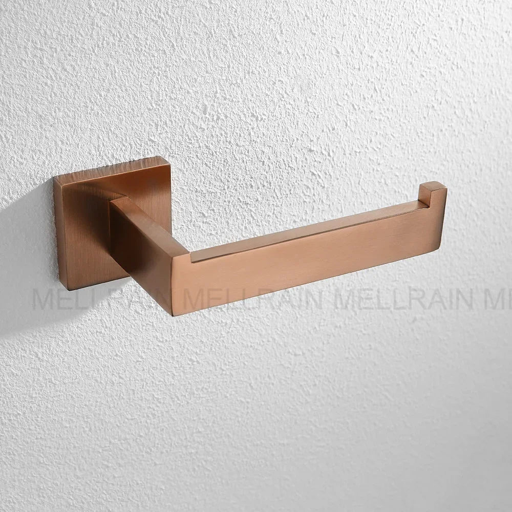 Brushed Rose Gold Towel Rack Robe Hook Bathroom
