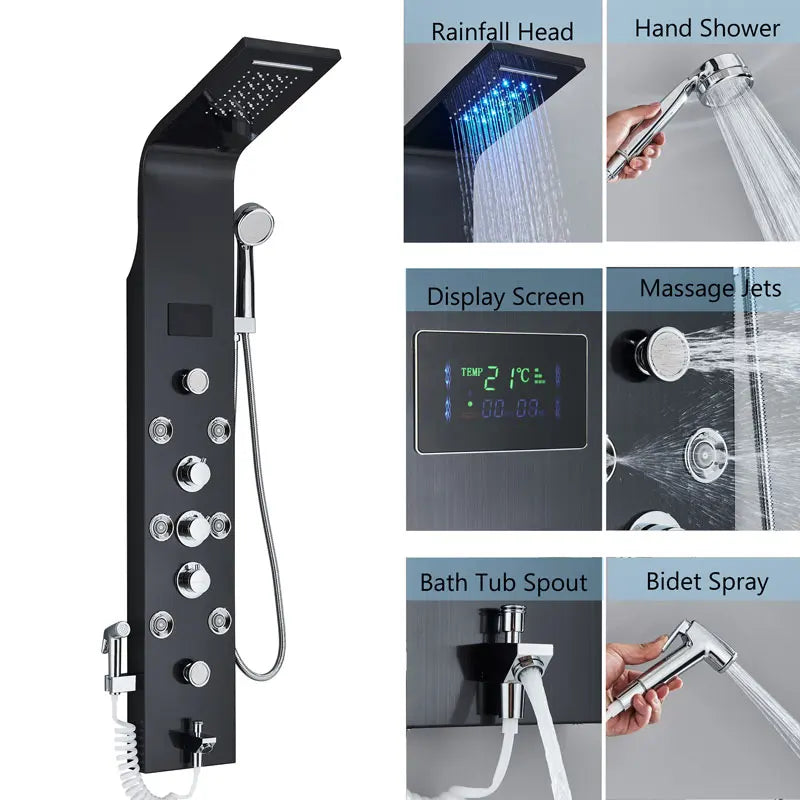 Led Bath Shower Faucet Digital Display Bath Shower
