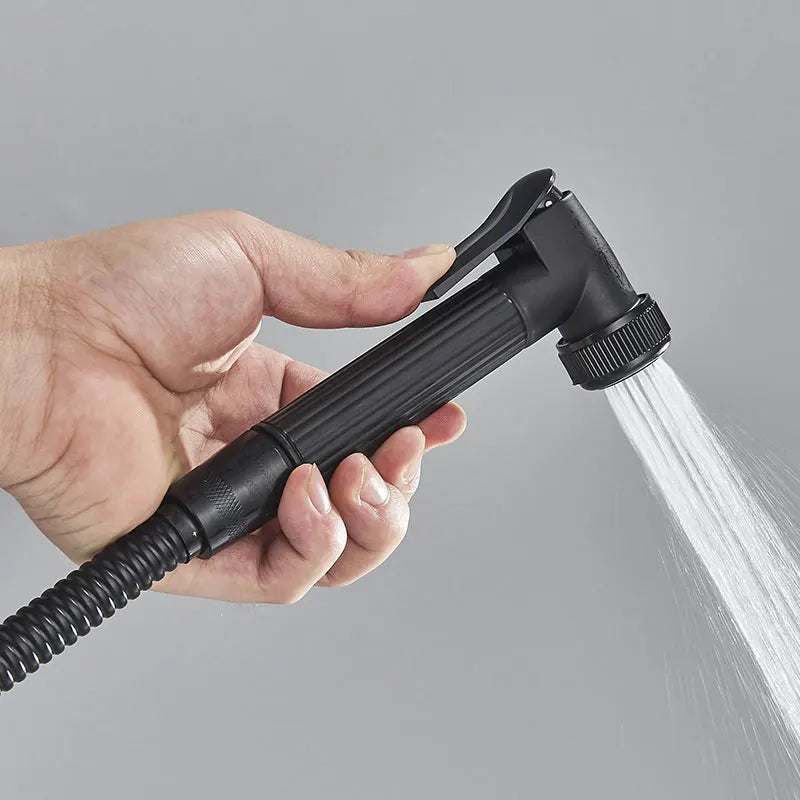 Black Thermostatic Shower Faucets Digital Display Screen Cold