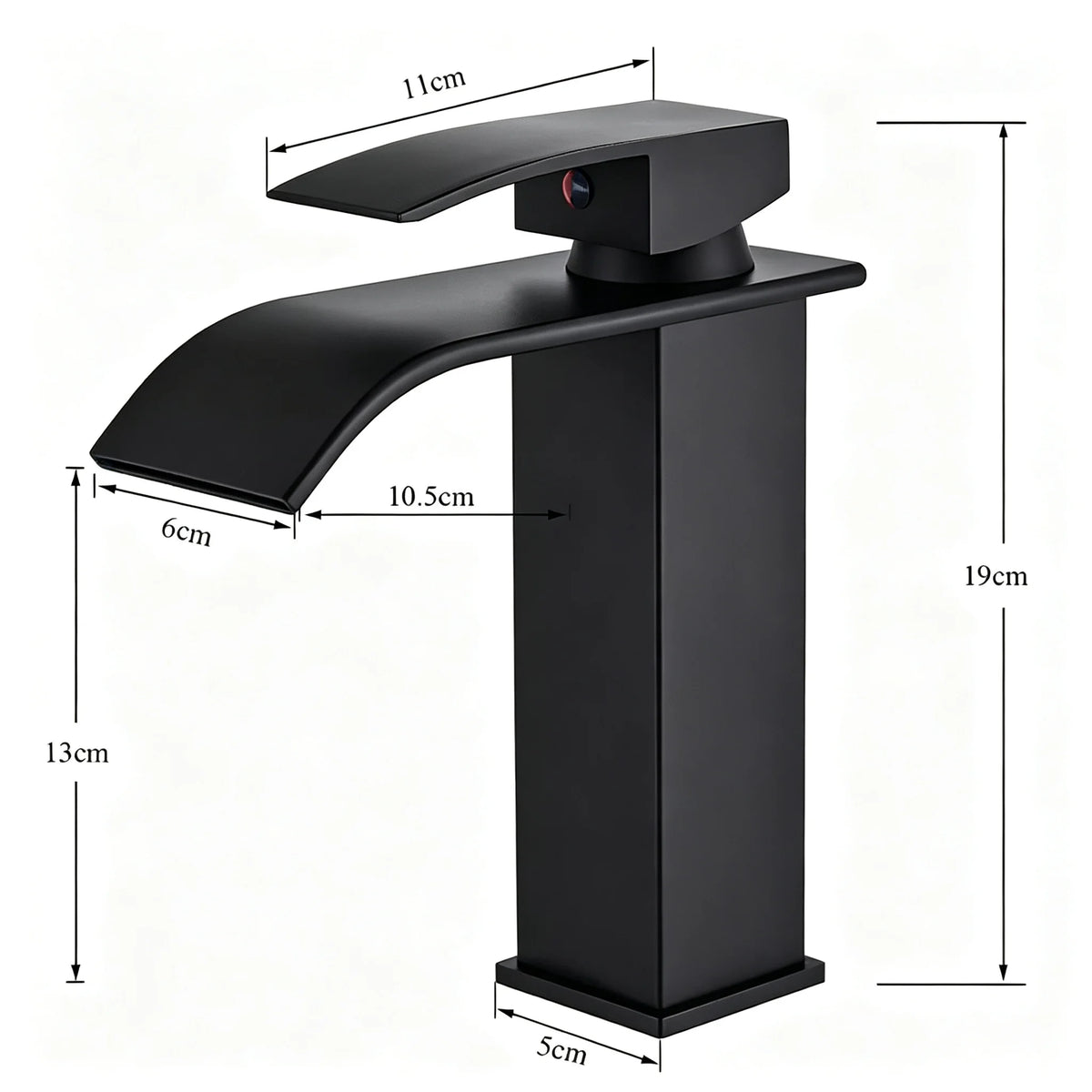 Matte Black Modern Bathroom Sink Faucet Waterfall Spout