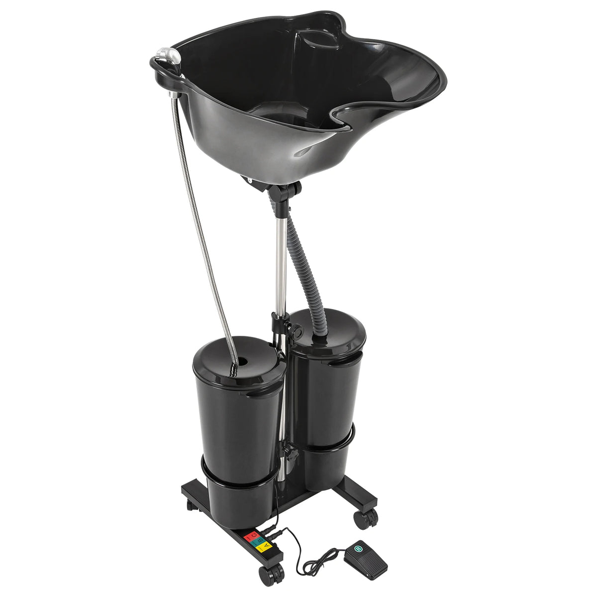 Shampoo Basin 2-Buckets Mobile Hair Wash Basin Height