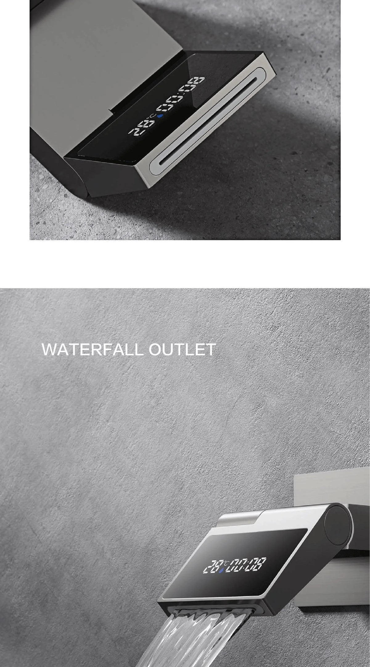 Luxury Gun Gray Brass Wall Mounted Bathroom Faucet