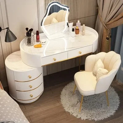 Pink White Vanity Table Women Luxury Nail European