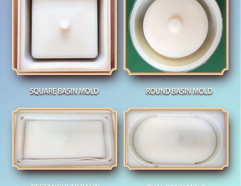 Circular Concrete Sink Silicone Mold Bathroom Square Sink