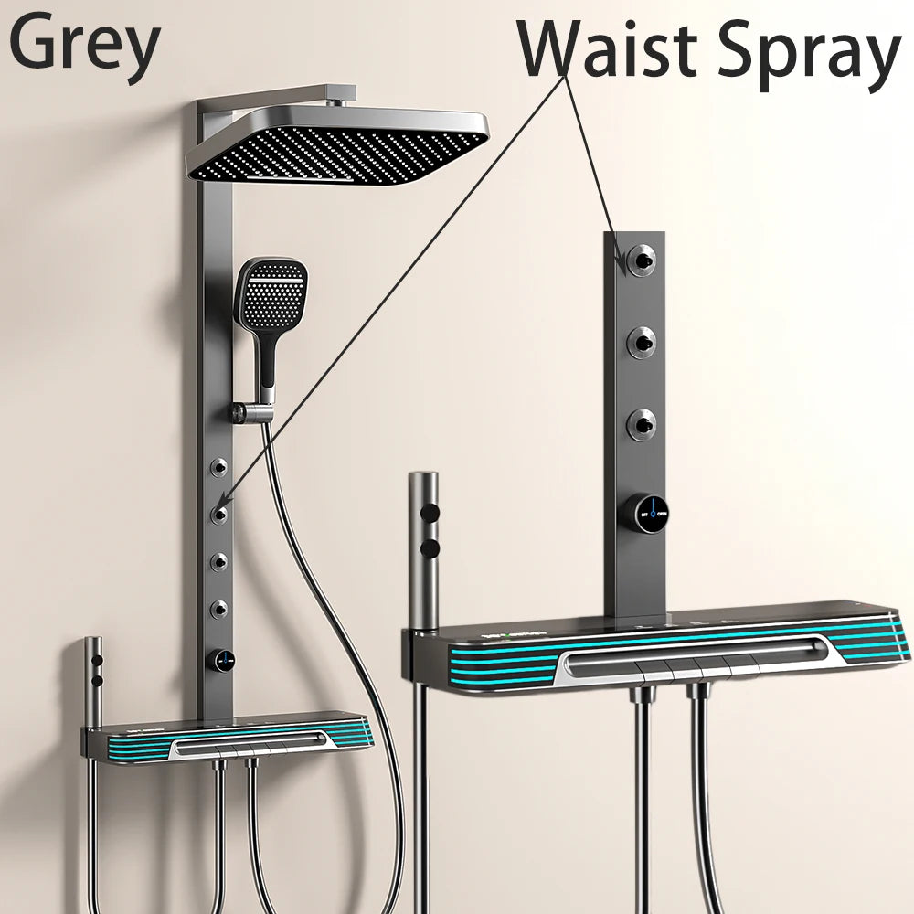 White Spa Waist Spray Digital Bathroom Shower Ambient