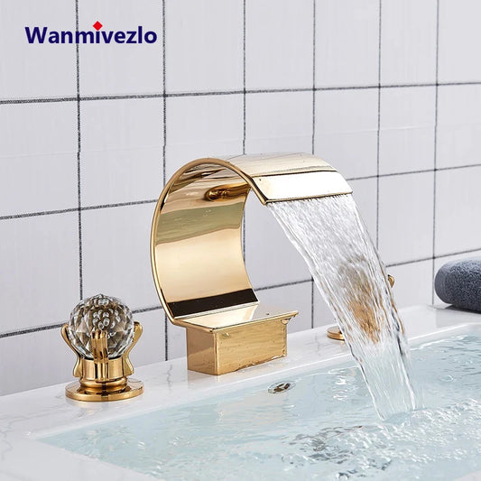 Wanmivezlo Waterfall Bathroom Basin Faucet Deck Mounted Cold