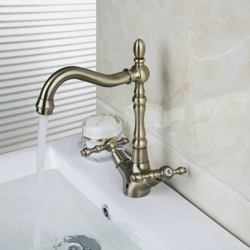 Kemaidi Golden Bathroom Basin Sink Faucet 360 Swivel