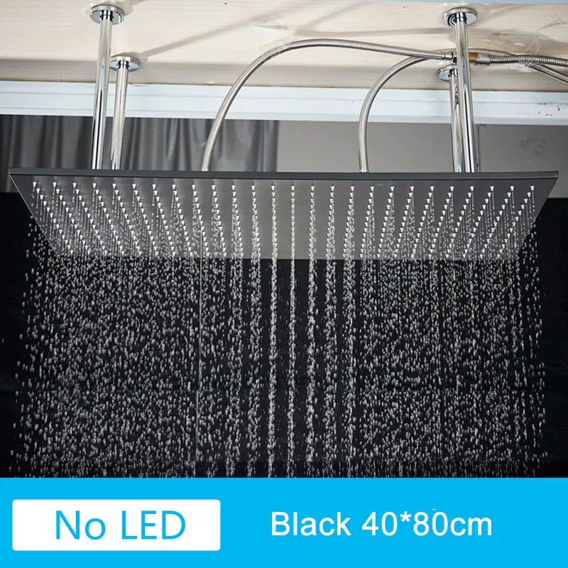 Luxury Brushed Nickel/Chrome/Black Led 16inch Rainfall Shower