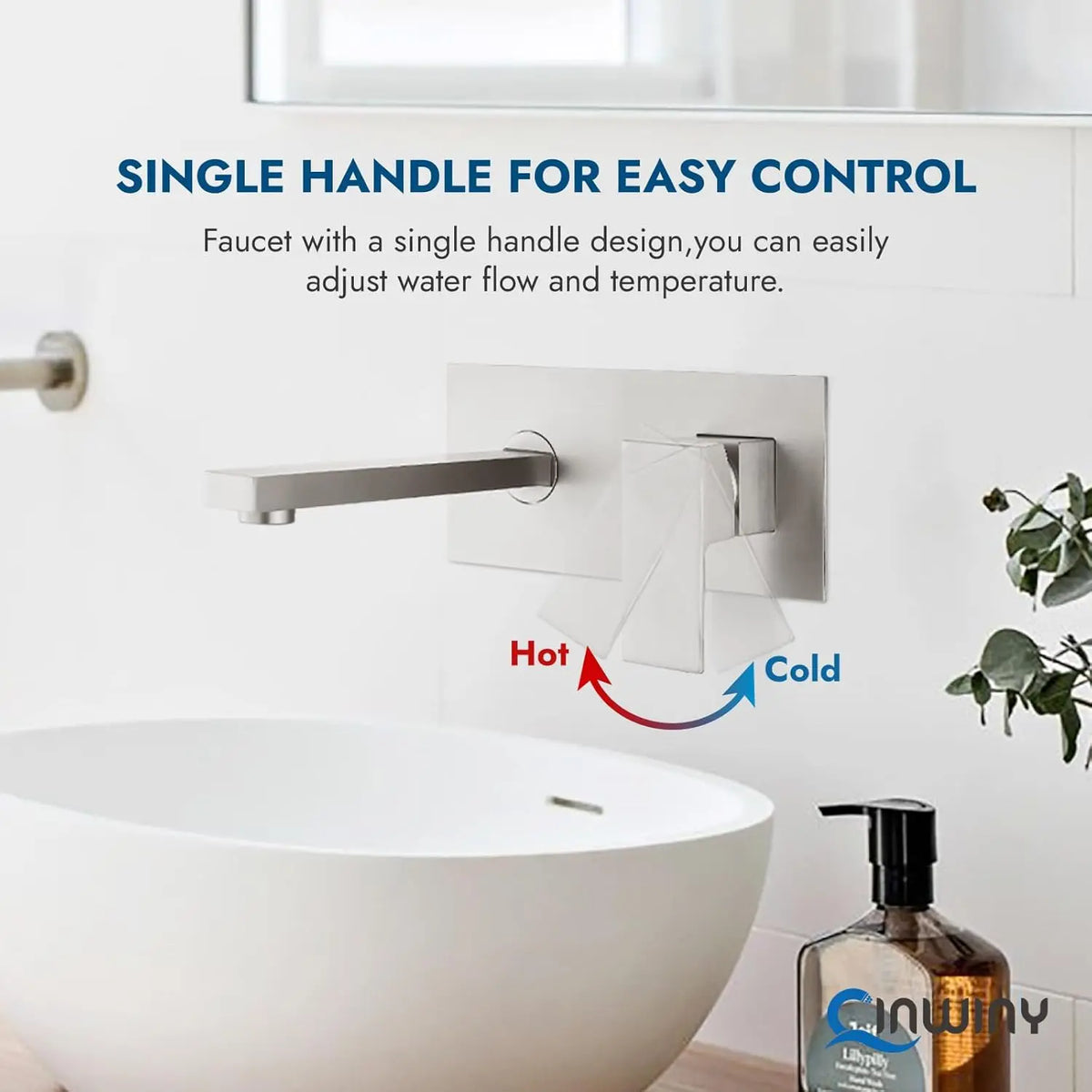 Tolm All Copper Bathtub Faucet Cold Waterfall Wall