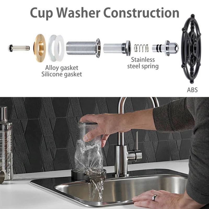 Abs High Pressure Automatic Glass Cup Washer Sink