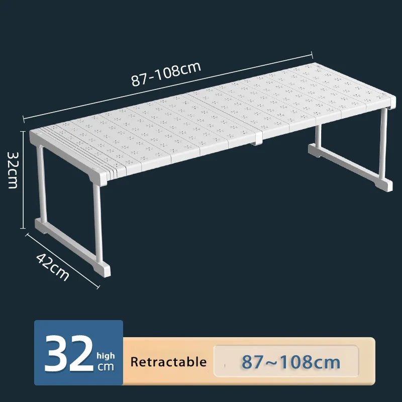 Wardrobe No-Punch Multi-Layer Retractable Adjustable Shelves