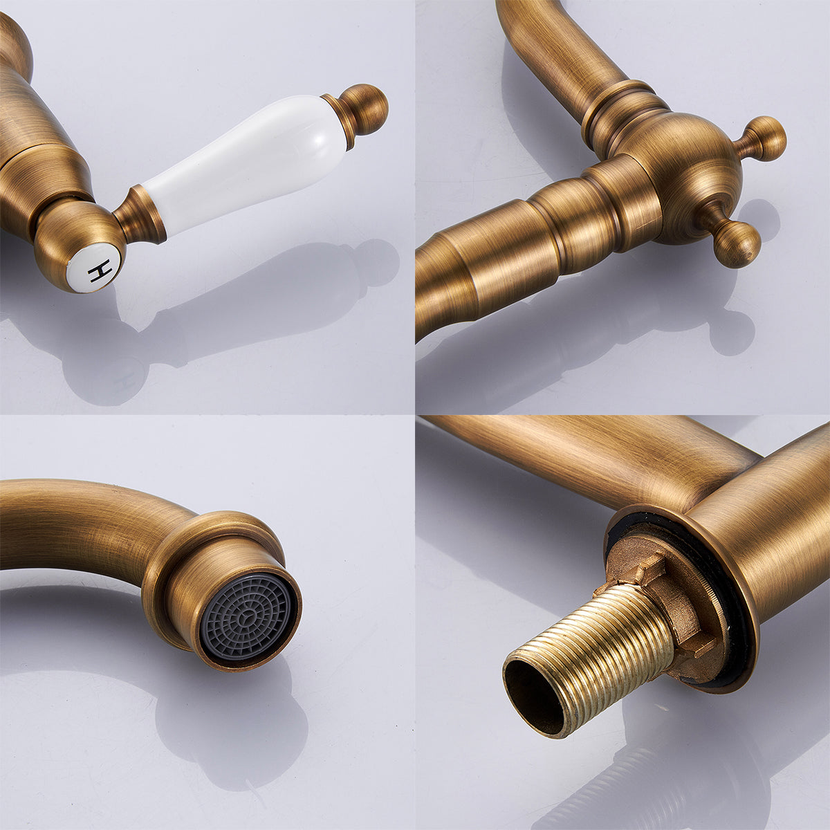 Ceramic Handle Faucet European Style Full Brass Retro
