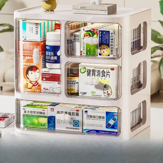 Storage Box Multi-Layer Dust-Proof Drawer Style Medicine Cabinet