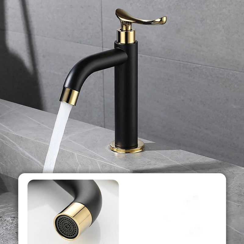 Black Gold Basin Sink Faucet Bath Faucets Cold